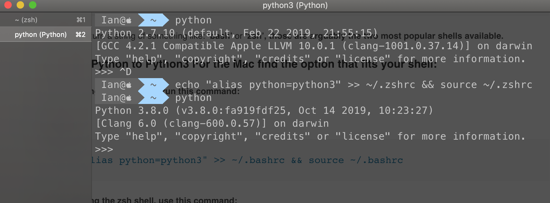 Default Python Command